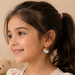 Featuring delicate golden hoops paired with charming pastel unicorn pendants, every tiny detail is crafted to bring joy and whimsy. 2.5 Grams, 18KT Gold