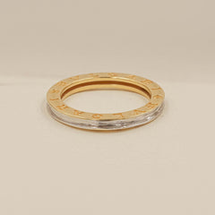 Bvlgari Inspired Dual Tone Ring 3.47 Grams , 18KT Gold