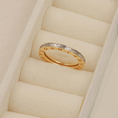 Bvlgari Inspired Dual Tone Ring 3.47 Grams , 18KT Gold