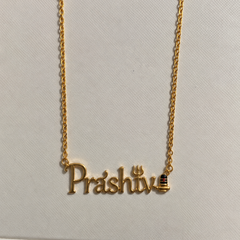 Name Necklace with Shiv Charm 6.41 grams 18KT gold