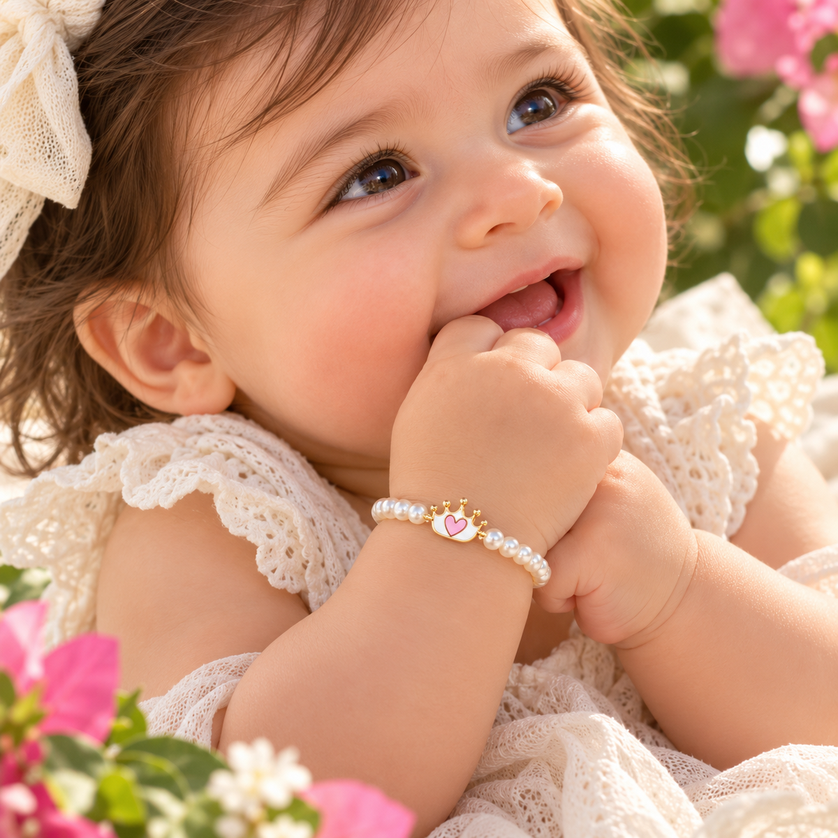 Baby Pearl Bracelet 0.53 Grams, 18KT Gold