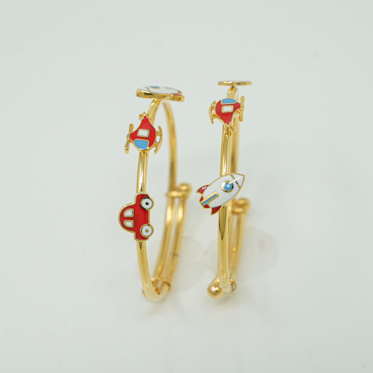 Mini Adventure Squad Gold Kada for Boys 18kt Gold 4.63 grams per piece