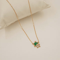 Twin Star Elegance Necklace 2.52 Grams, 18kt Gold