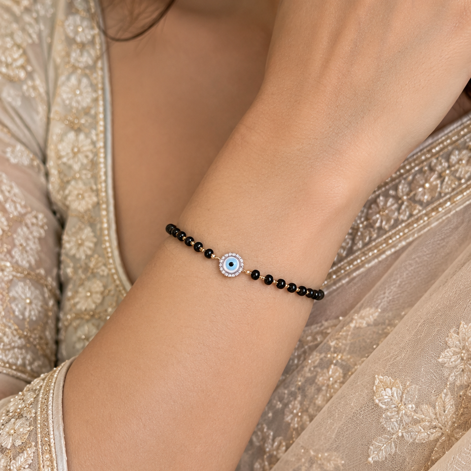 Evil Eye Mangalsutra Bracelet 1.72 grams 18kt gold