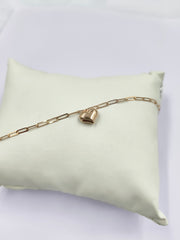 Link & Love Heart Bracelet 0.770 grams, 18KT Gold