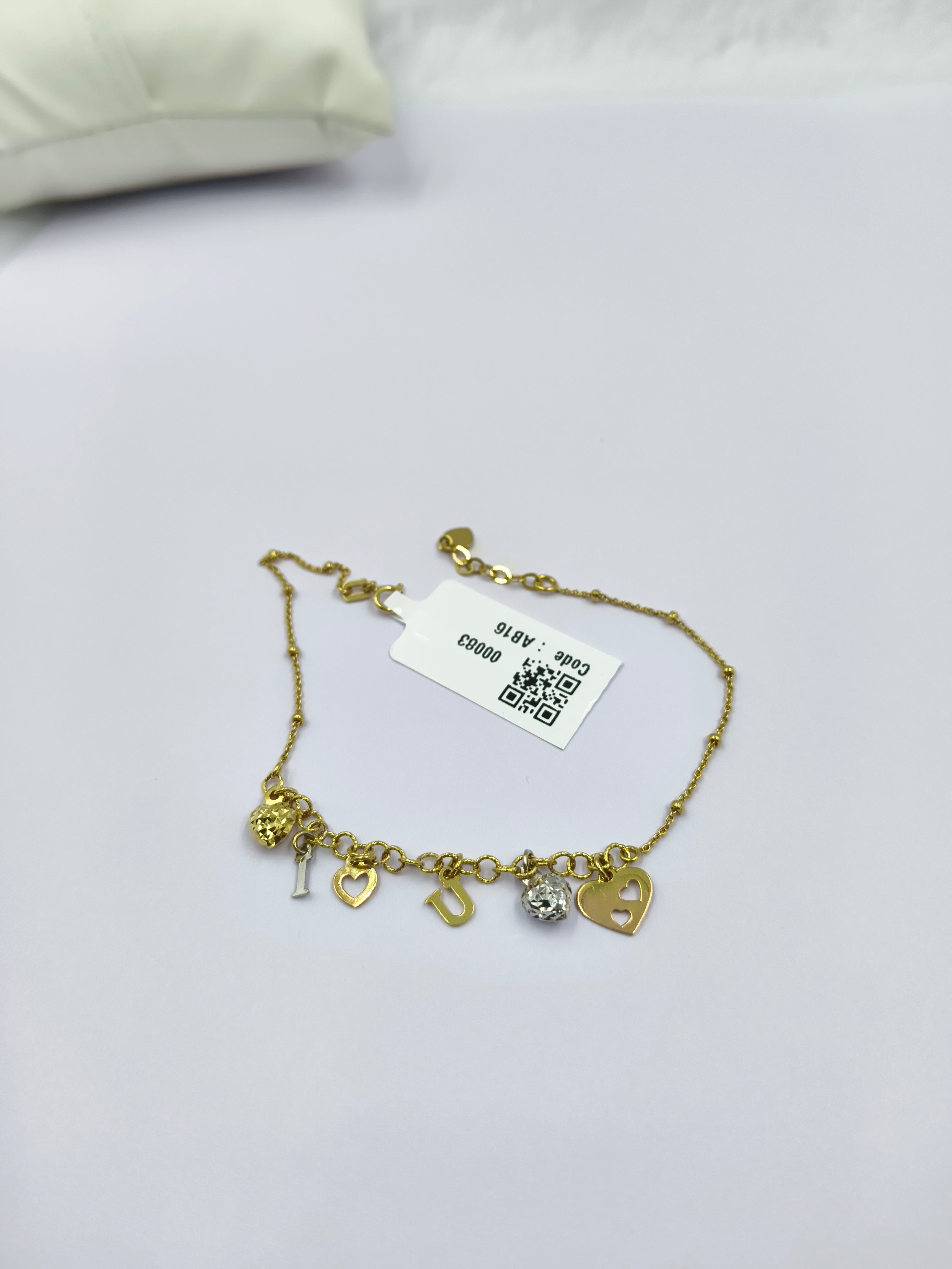 I ❤️ U Bracelet 2.8 grams, 18KT Gold