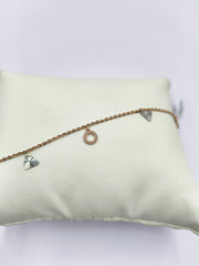 Elegant Gold Charm Bracelet  1.93 grams, 18KT Gold