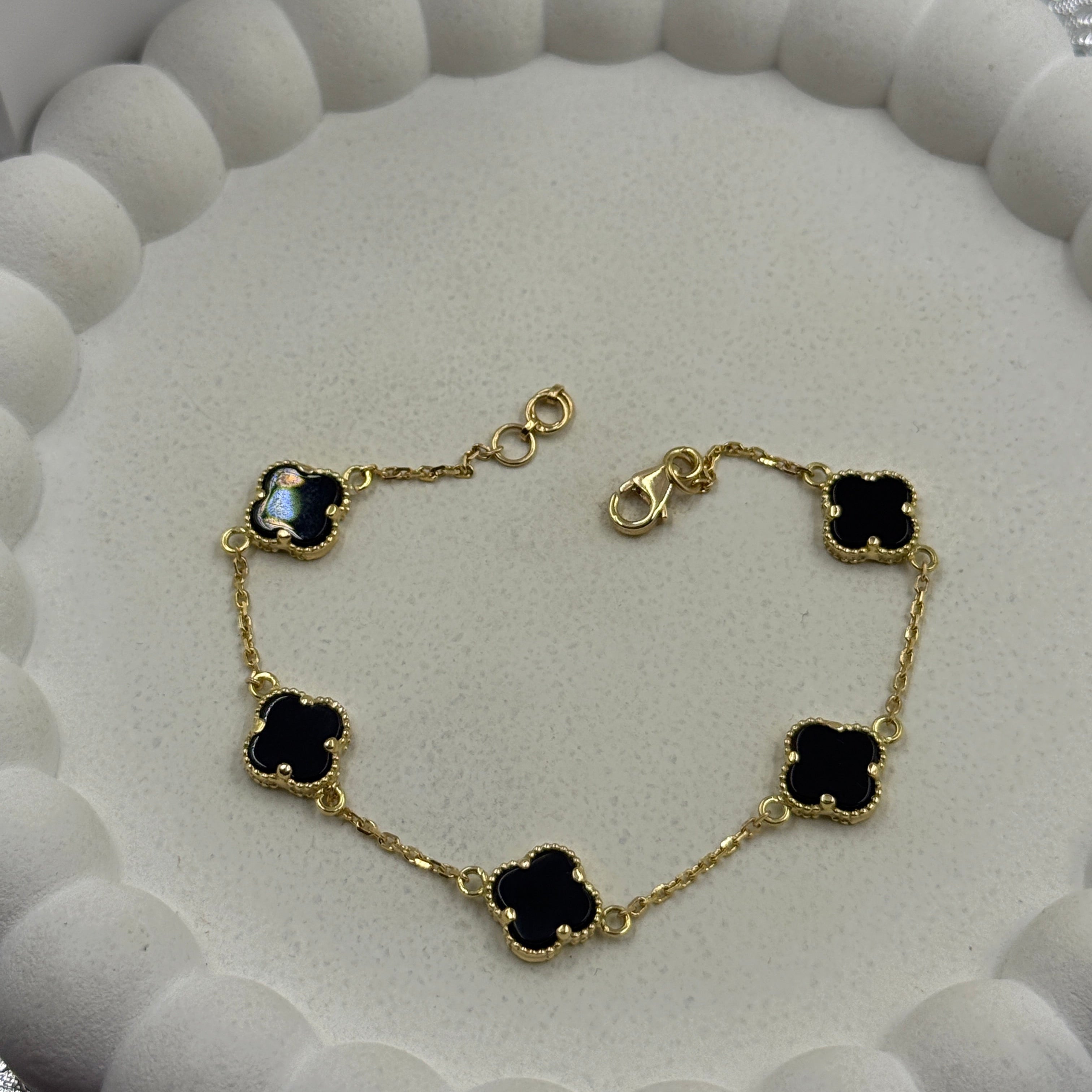 Van-Cleef Black Charm Bracelet 3.95 Grams, 18KT Gold