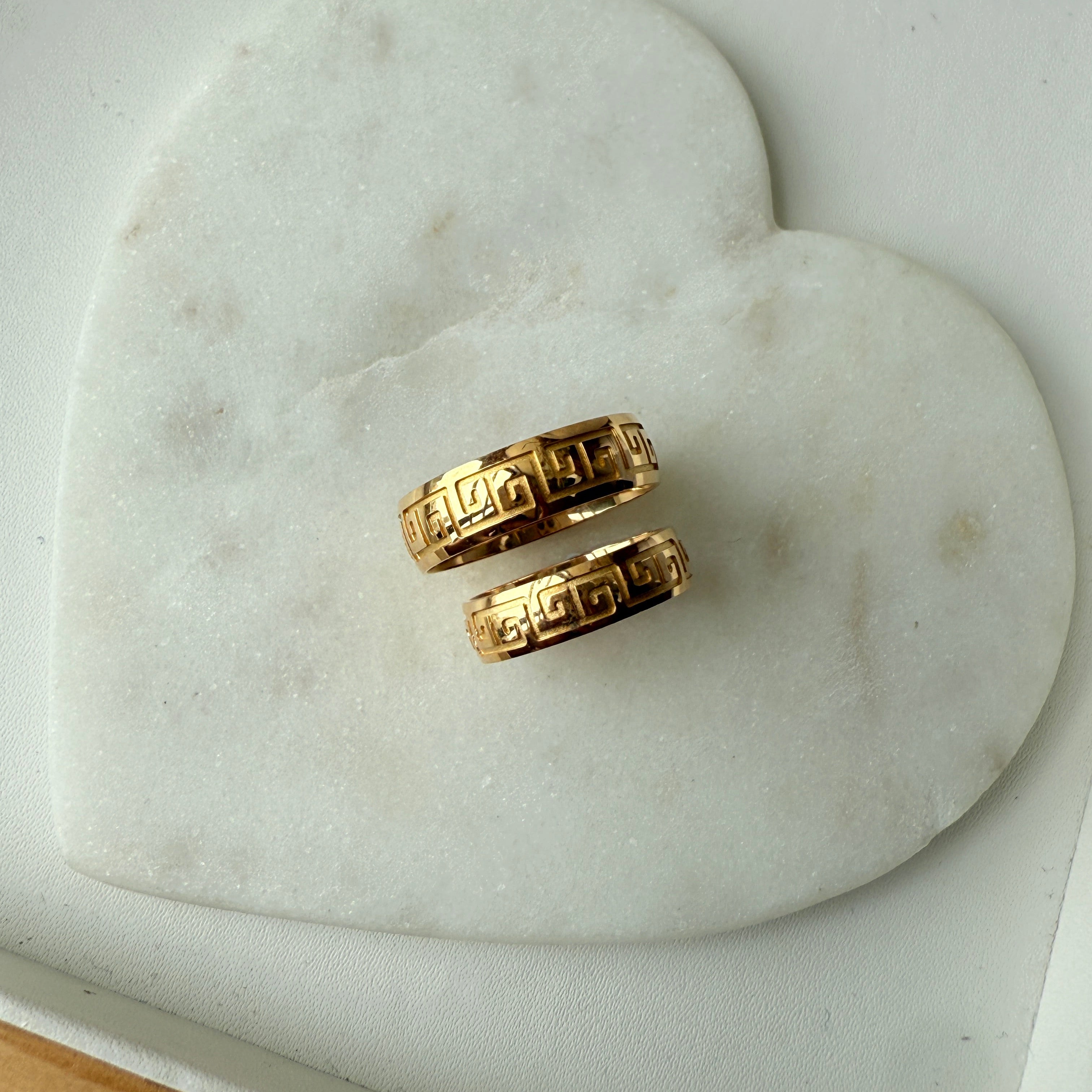 Eternal Greek Bond  Couple Rings 11.19 Grams A Pair, 22KT Gold