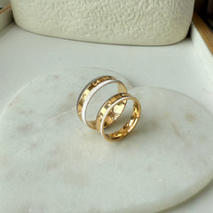 Royal Embrace Two-Tone Couple Rings 10.27 Grams A Pair, 22KT Gold