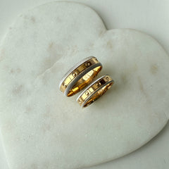 Royal Embrace Two-Tone Couple Rings 10.27 Grams A Pair, 22KT Gold