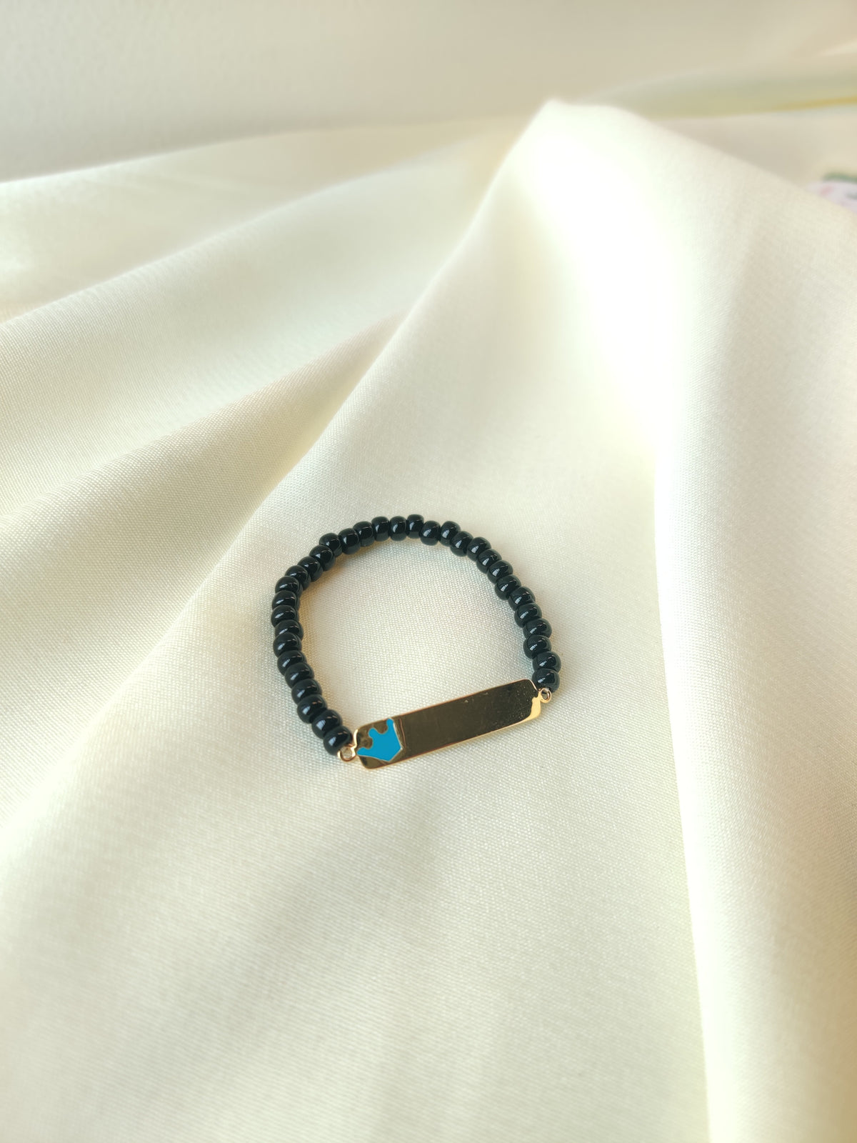 Blue Heart Bead Bracelet 1.07 Grams, 18KT Gold