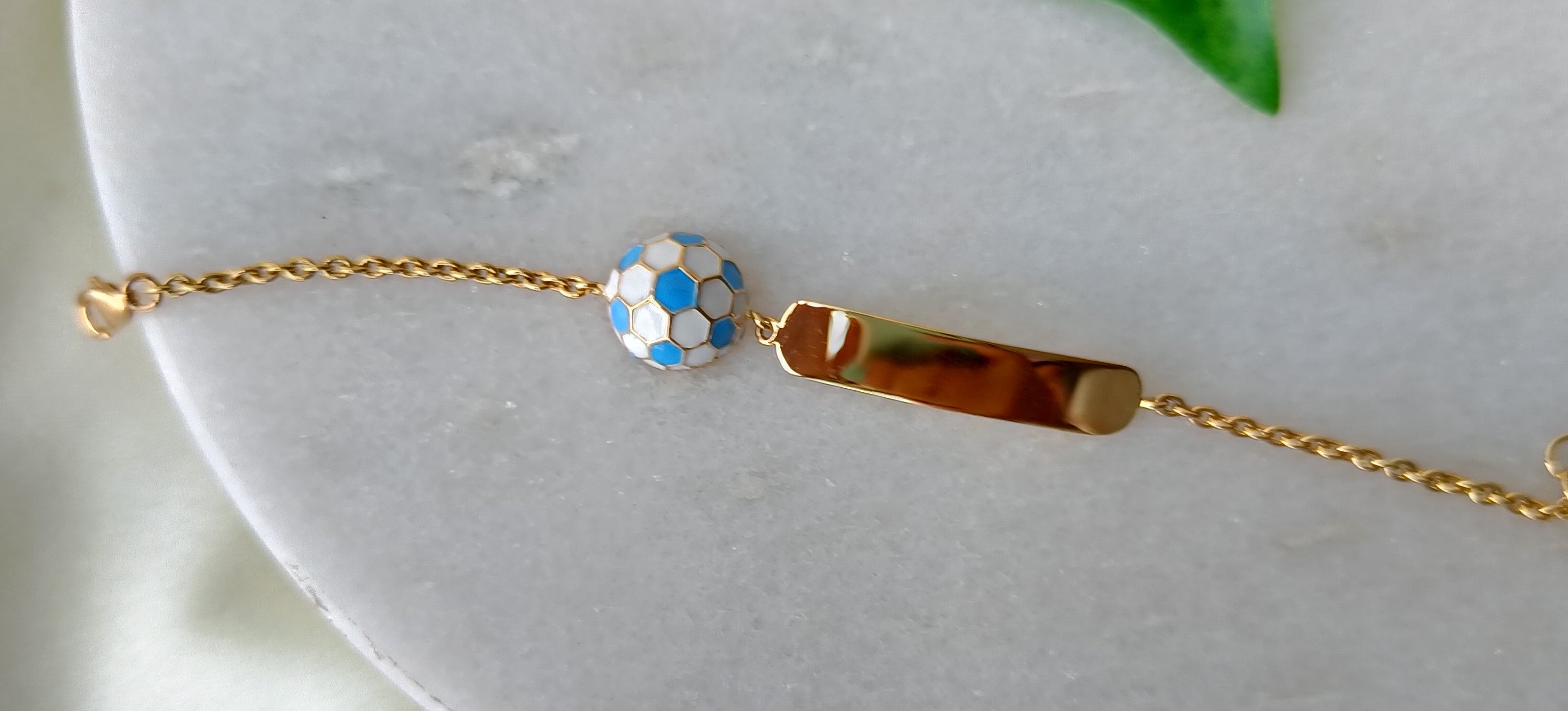 Football Theme Bracelet 2.74 Grams, 18KT Gold