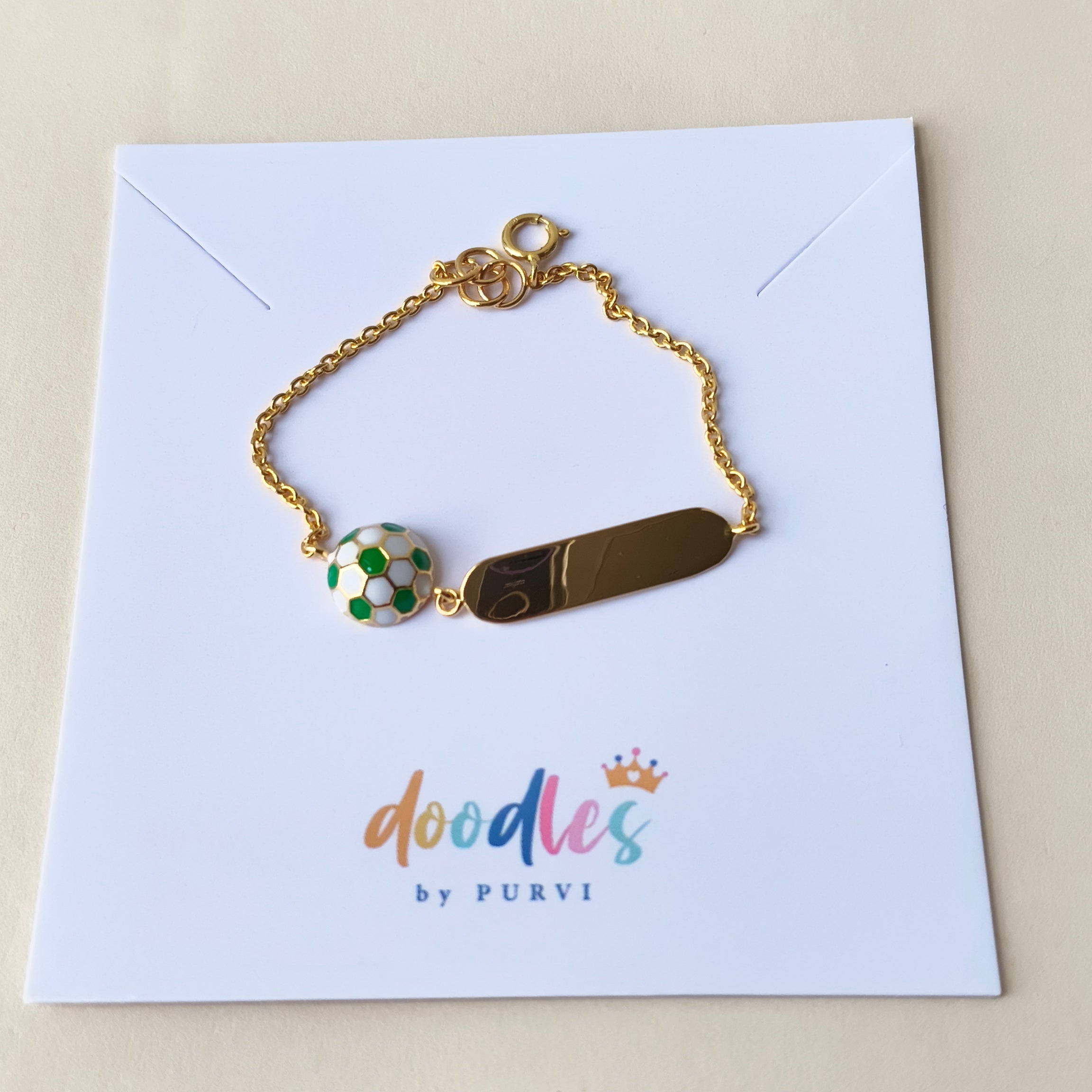 Football Theme Bracelet 2.74 Grams, 18KT Gold