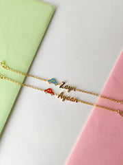 Zoom and Vroom Name Bracelet 3.5 grams, 18kt gold