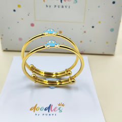 Blue Car Themed Baby Kada  Single Piece 4.055 Grams, 18KT Gold