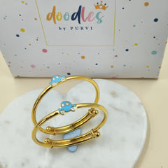 Blue Car Themed Baby Kada  Single Piece 4.055 Grams, 18KT Gold
