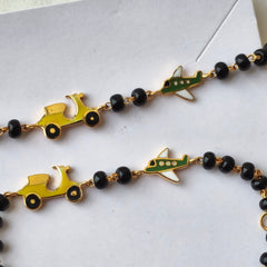 Scooter & Airplane Adventure Nazariya 4.01 Grams a Pair, 18KT Gold