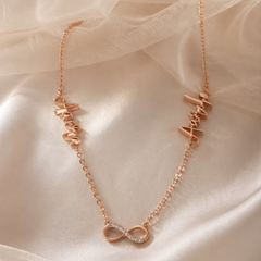 Personalized Infinity Name Necklace in Rose Gold 6.22 Grams, 18KT Gold