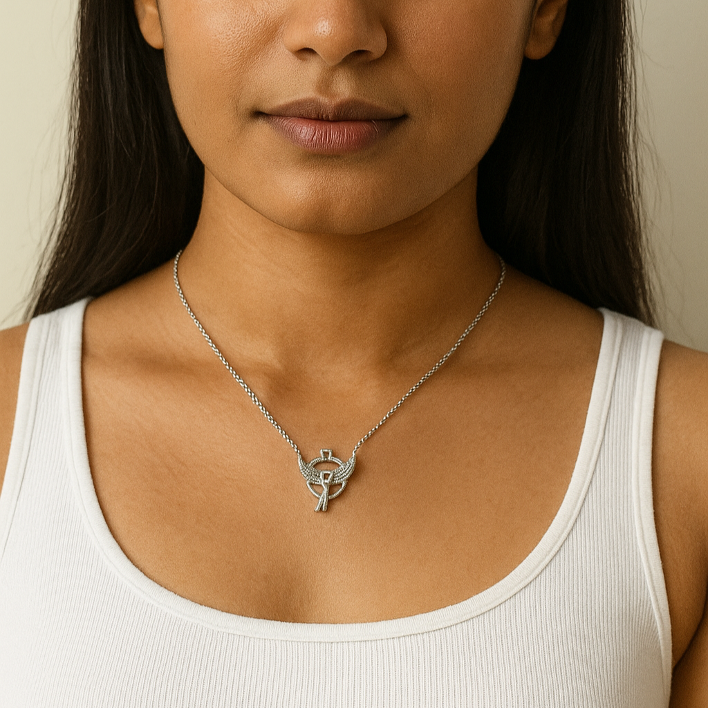 Guardian Angel Wings Necklace 4.81 Grams, Silver