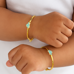 Blue Car Themed Baby Kada  Single Piece 4.055 Grams, 18KT Gold
