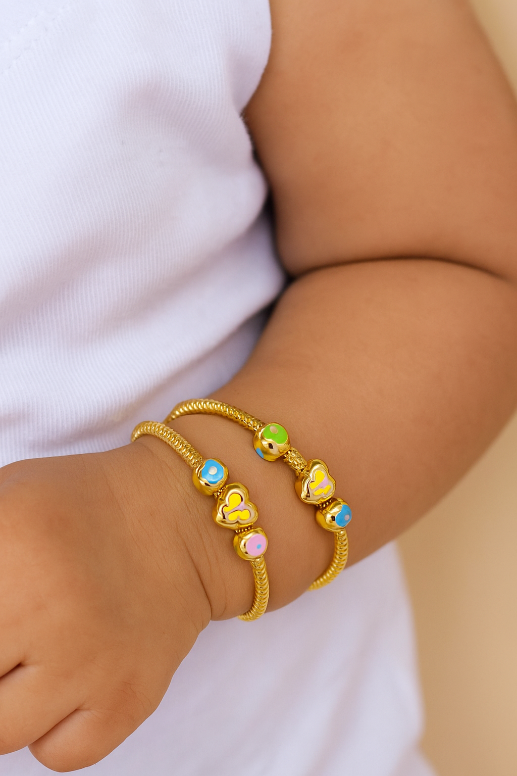 Heart Balls Kada 4.16 Grams Single Piece, 18KT Gold