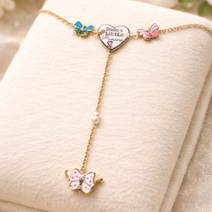 Dada’s Little Princess – Butterfly Haathphool Bracelet 4.7 Grams, 18KT Gold