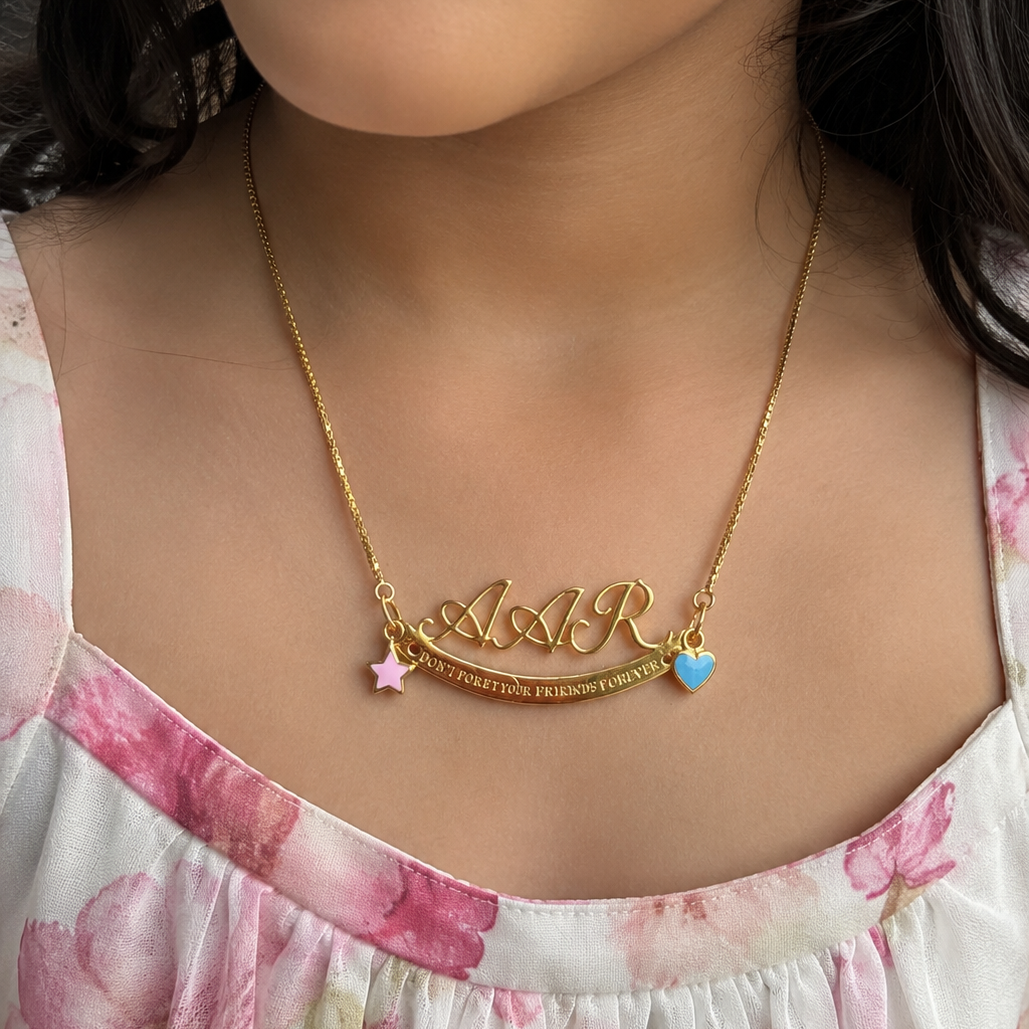 Forever Friends Personalised Necklace,  7.5 grams 18KT