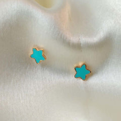 Star Earrings 1.3 Grams, 18KT Gold
