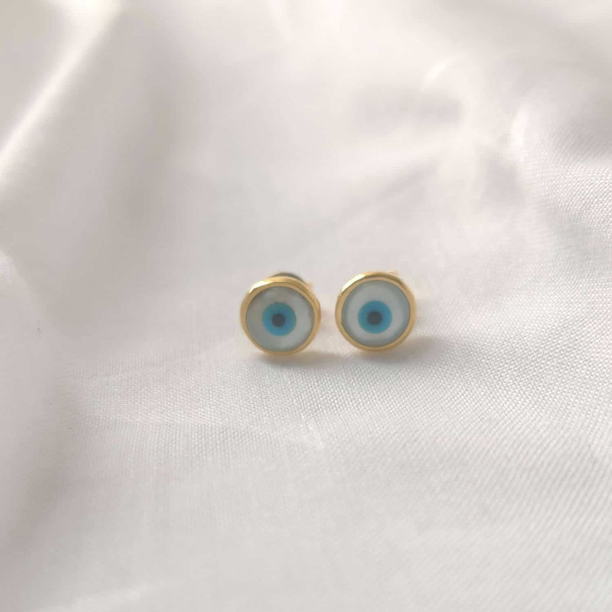Evil Eye Earrings 1.26 Grams, 18KT Gold