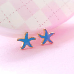 Star Fish Earrings 1.18 Grams, 18KT Gold