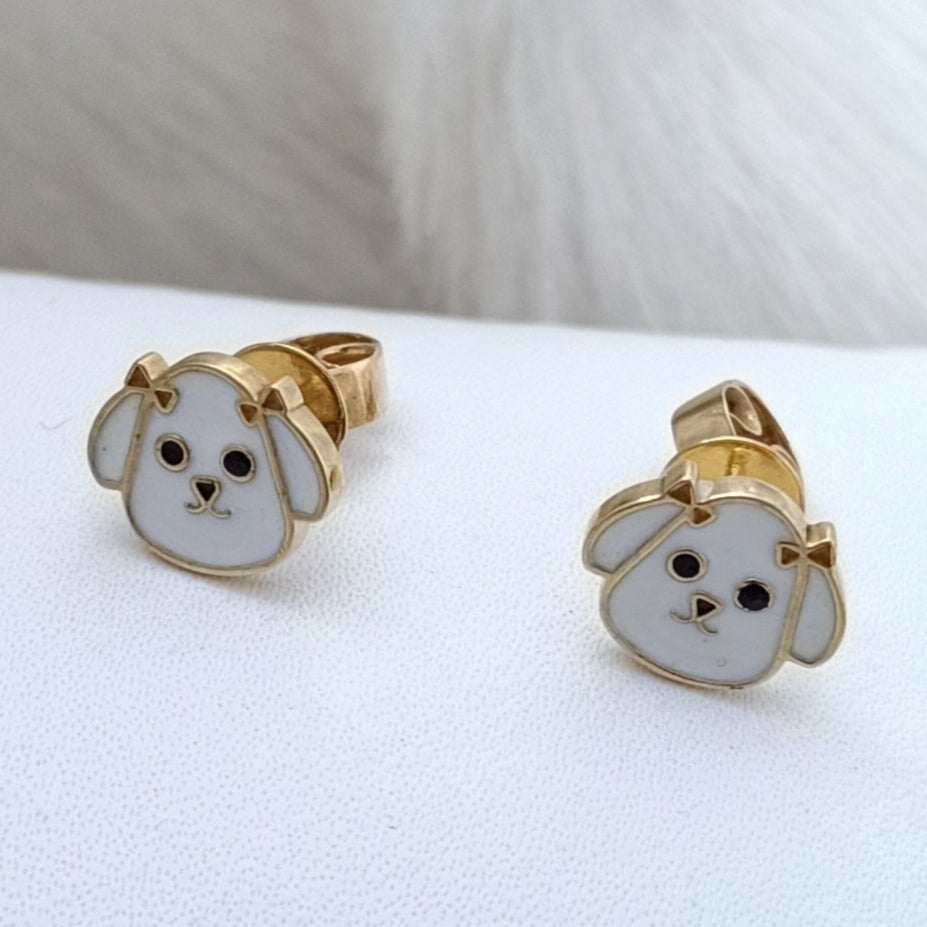 Puppy Face Studs 3 Grams, 18KT Gold