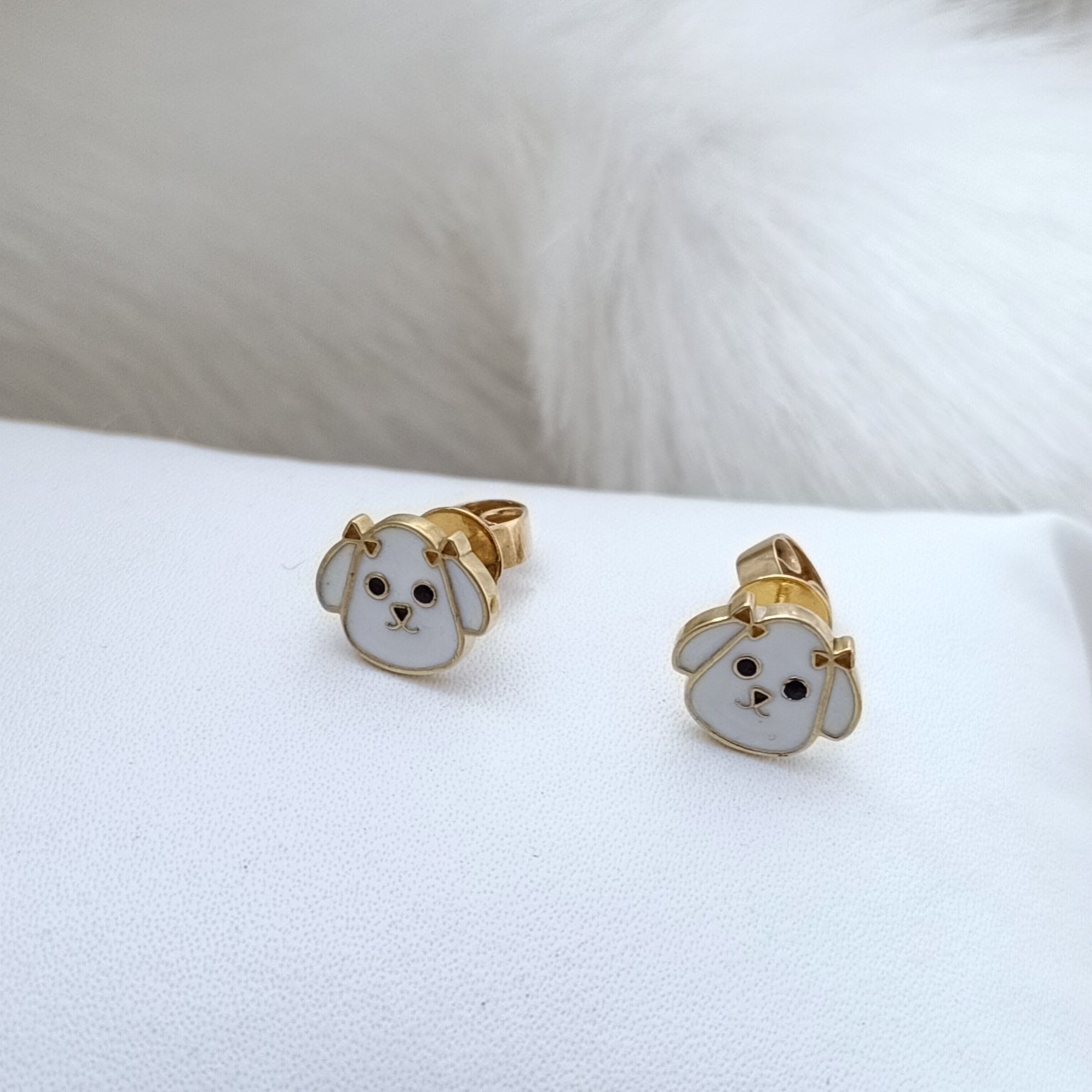 Puppy Face Studs 3 Grams, 18KT Gold