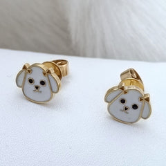 Puppy Face Studs 3 Grams, 18KT Gold