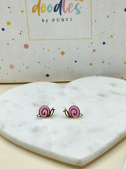 Snail Trail Cuties Earrings 2.44 Grams, 18KT Gold