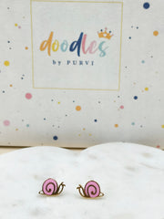 Snail Trail Cuties Earrings 2.44 Grams, 18KT Gold
