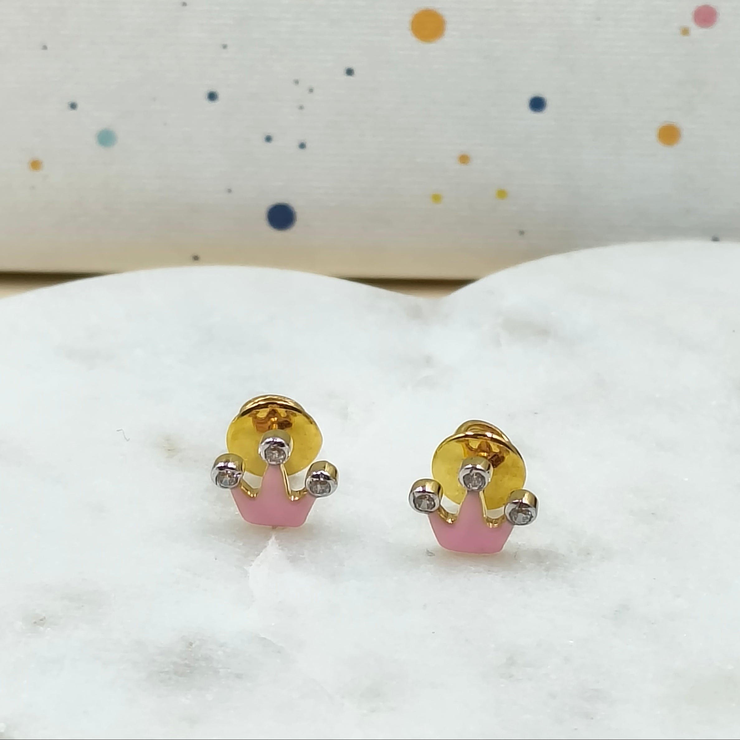 Queen Crown Earrings 1.88 Grams, 18KT Gold