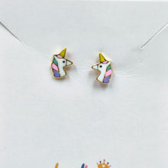 Unicorn Earrings 1.98 Grams, 18KT Gold