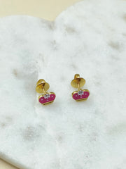 Polka Dot Princess Earrings 1.74 Grams, 18KT Gold