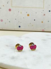 Polka Dot Princess Earrings 1.74 Grams, 18KT Gold