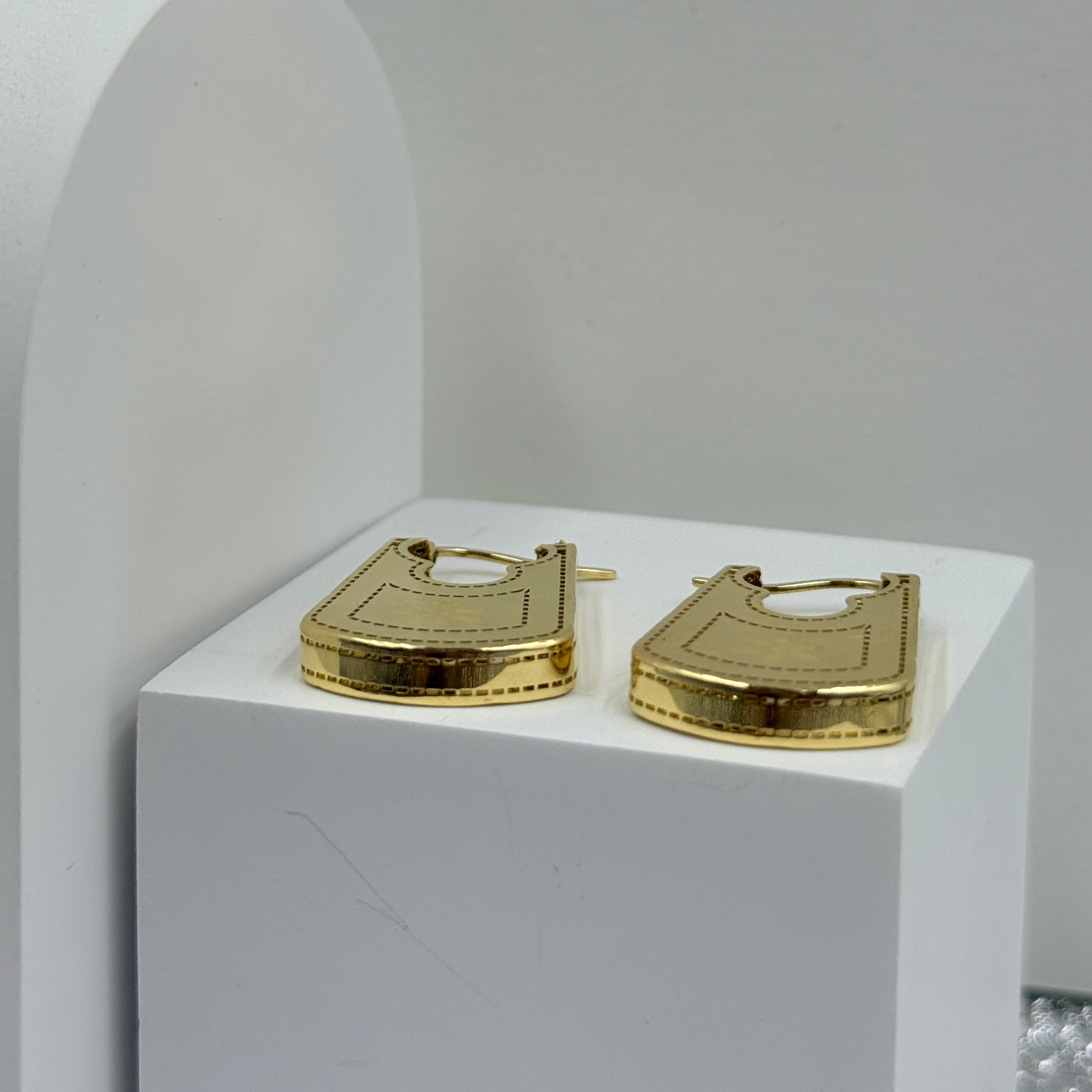 Geometric Heritage Earrings 4.86 Grams, 18KT Gold