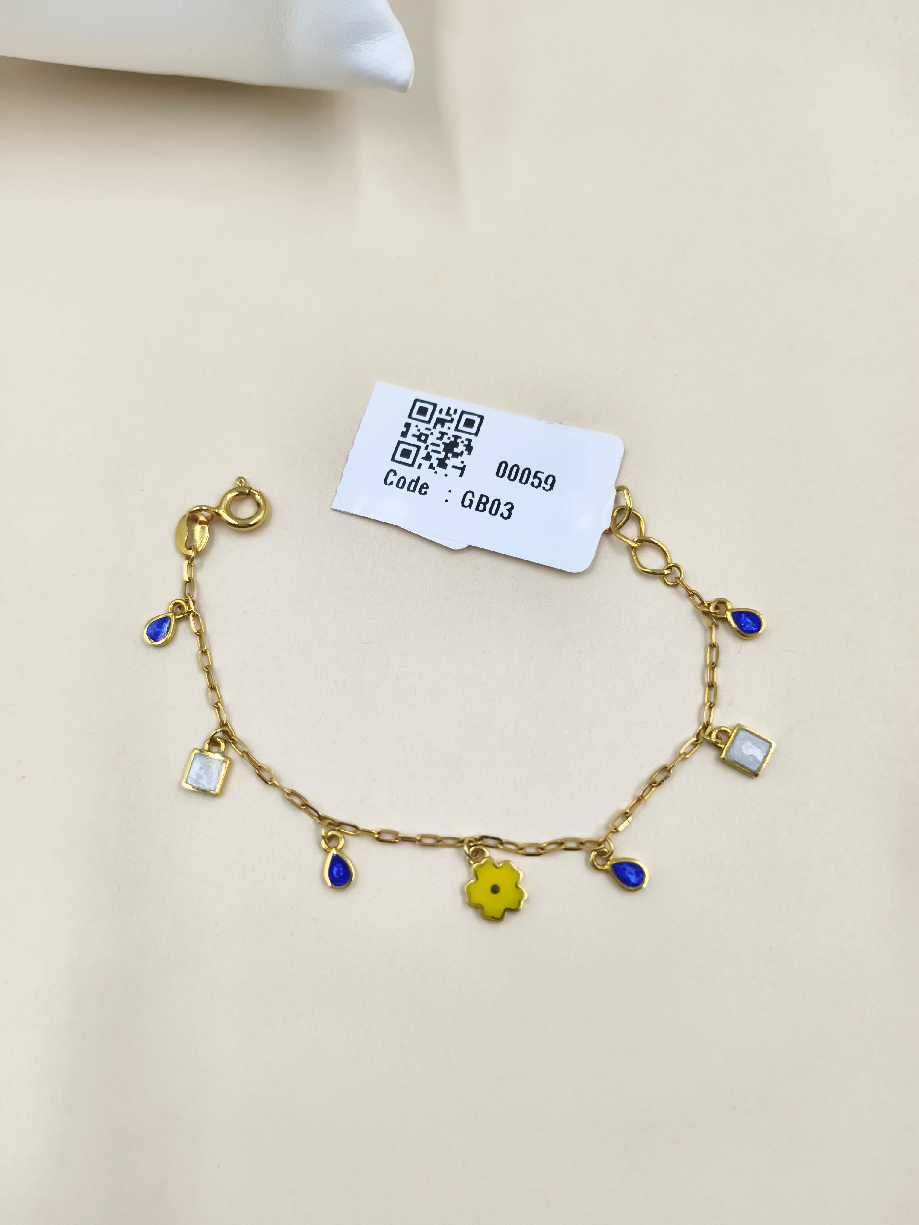 Sunshine Charm Bracelet 1.55 Grams, 18KT Gold