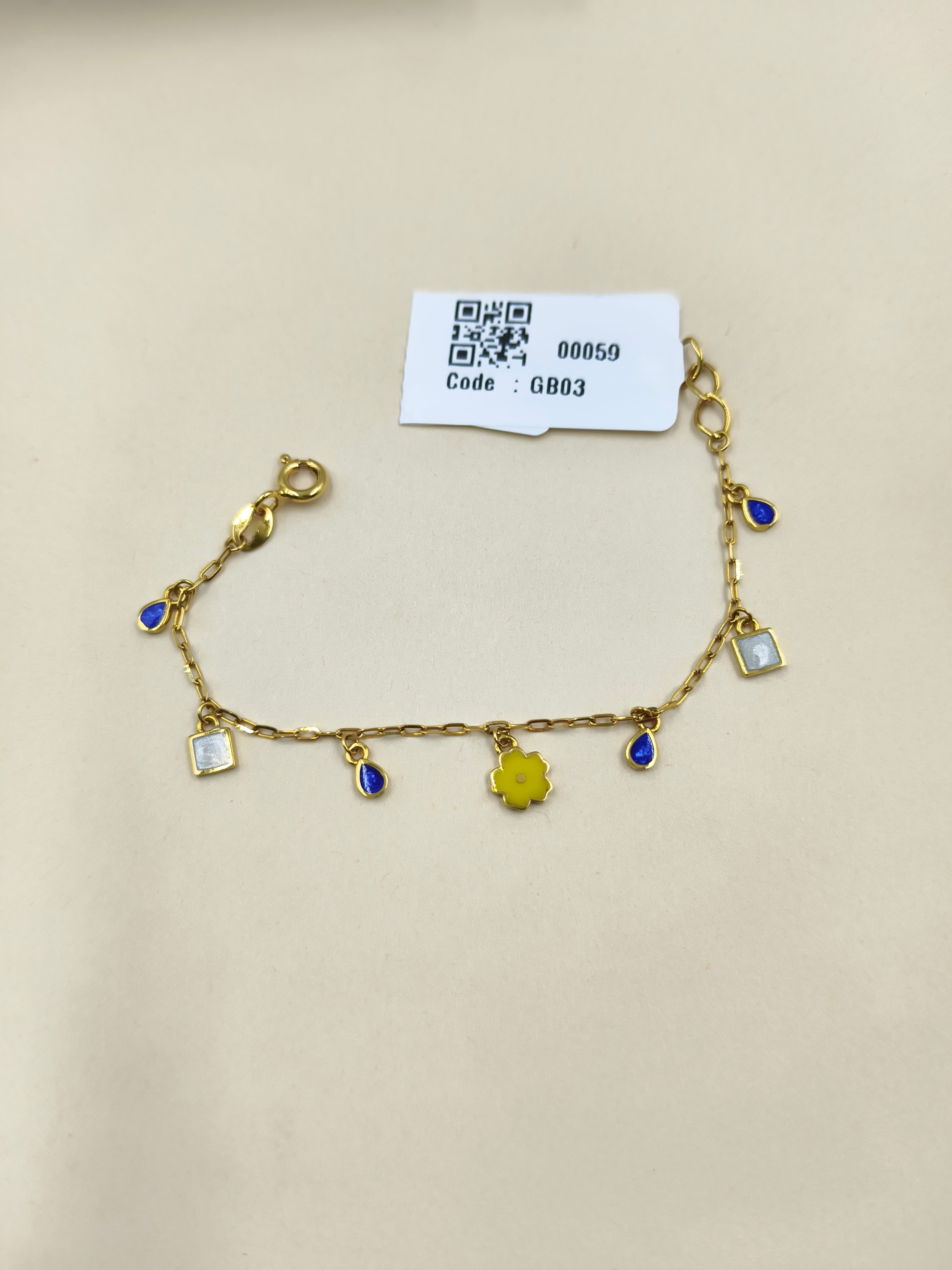 Sunshine Charm Bracelet 1.55 Grams, 18KT Gold