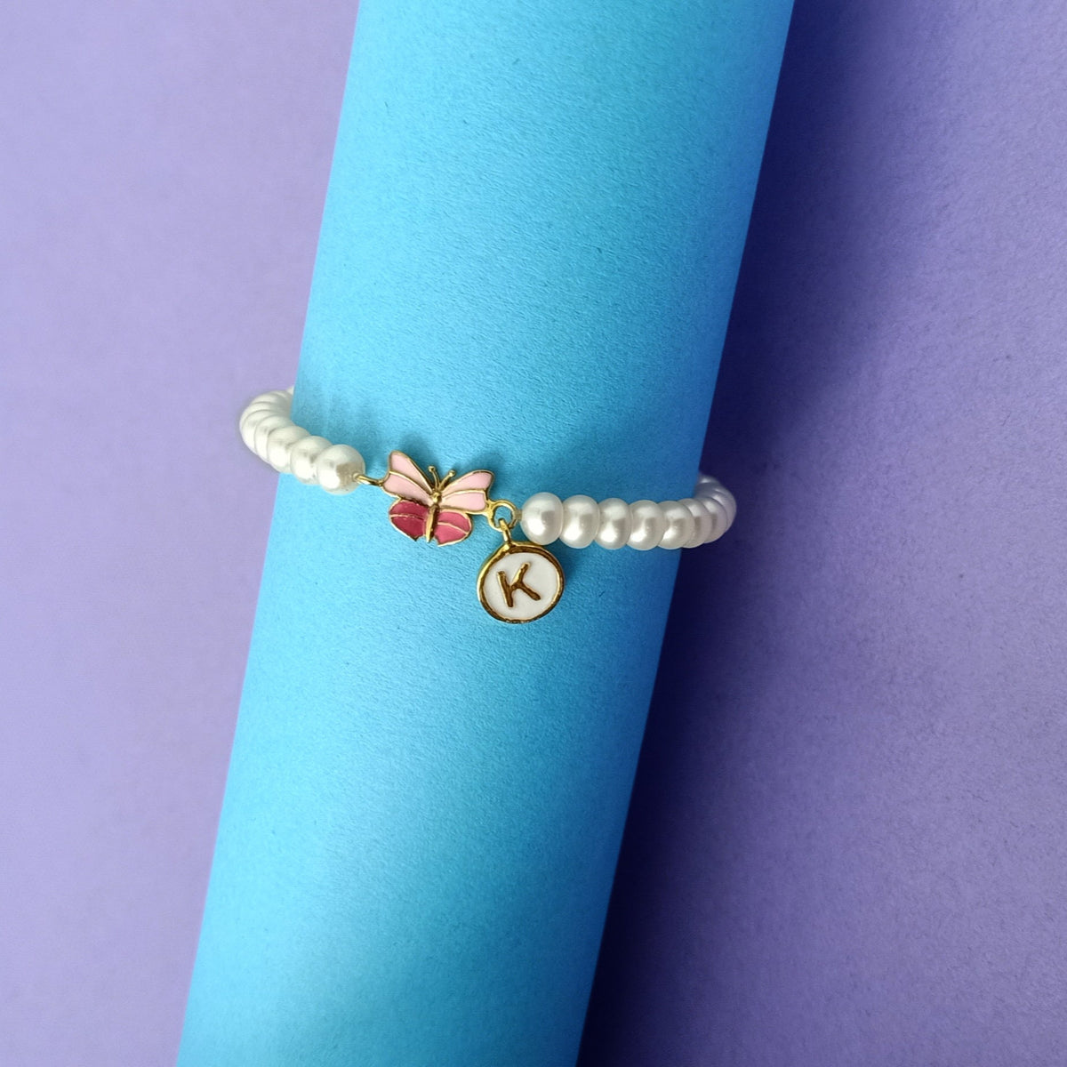Butterfly Initial Bracelet 1.1 Grams, 18KT Gold