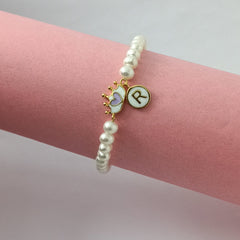 Princess Initial Bracelet 1.1 Grams, 18KT Gold