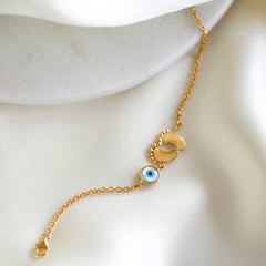 Golden Evil Eye Hug Bracelet 2.91 Grams, 18KT Gold