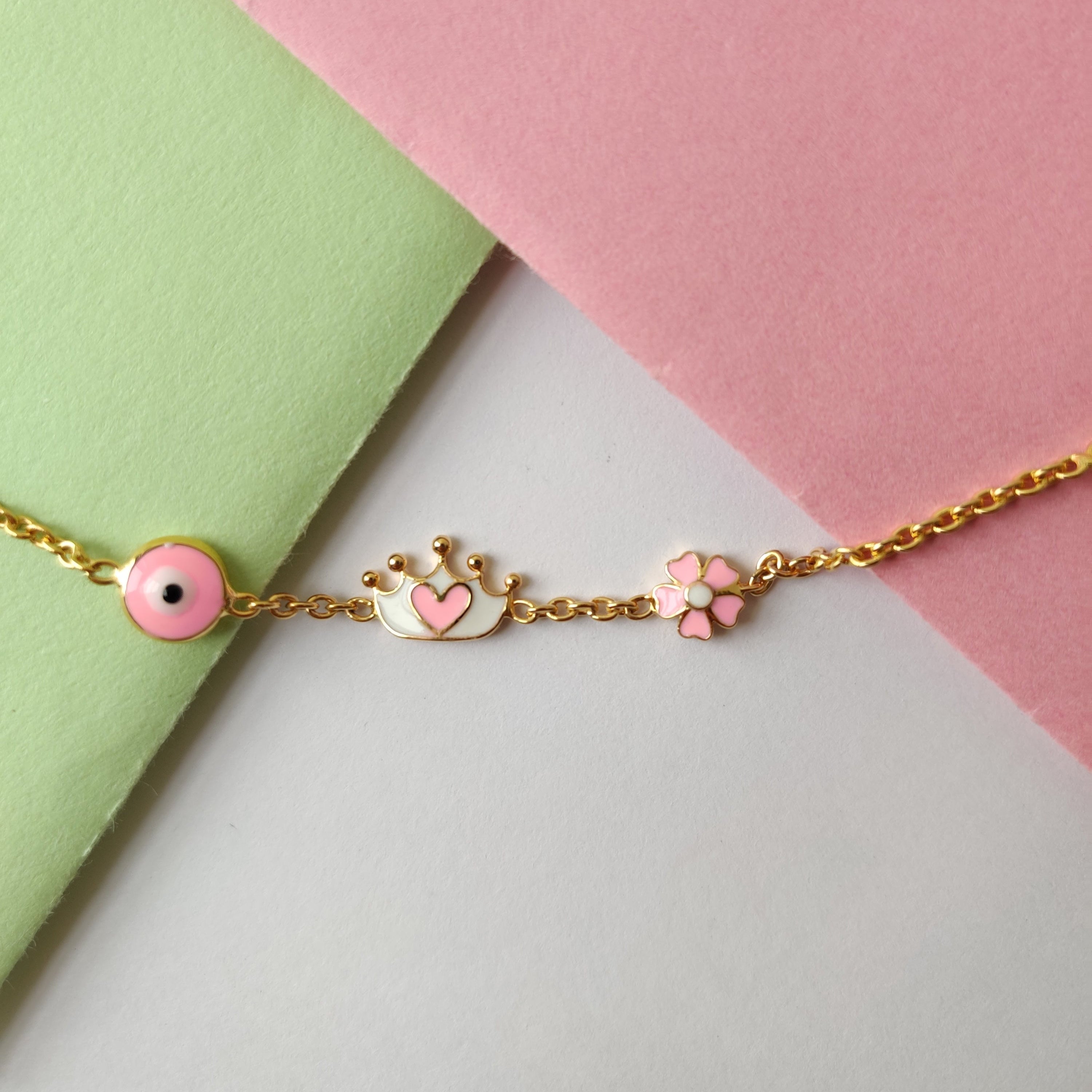 Pink Bond Bracelet 2.59 Grams, 18KT Gold