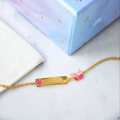 Custom Name Butterfly Bracelet 3 Grams, 18KT Gold