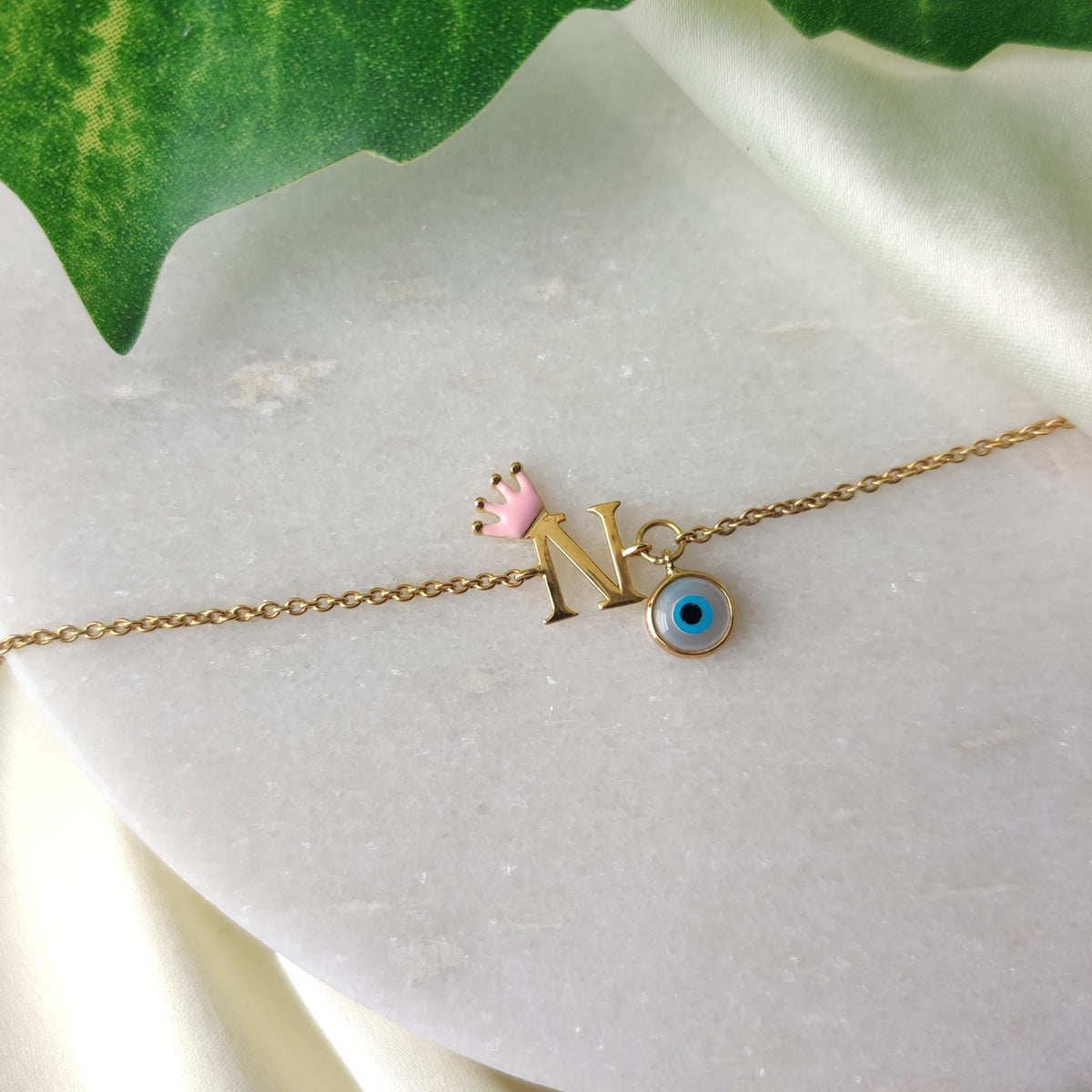 Royal Charm Evil Eye Bracelet 2.91 Grams, 18KT Gold