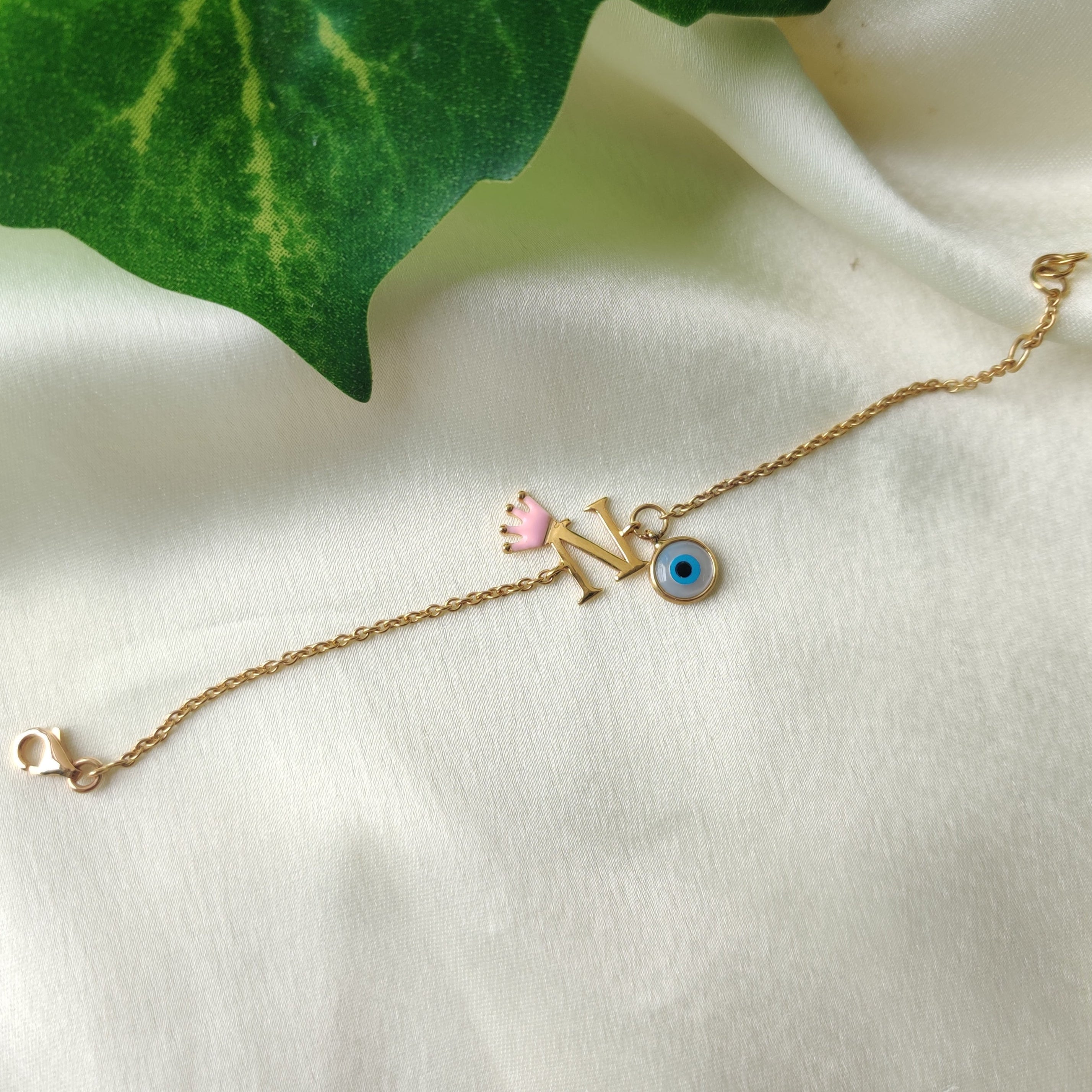 Royal Charm Evil Eye Bracelet 2.91 Grams, 18KT Gold